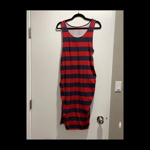Maternity striped tank top dress